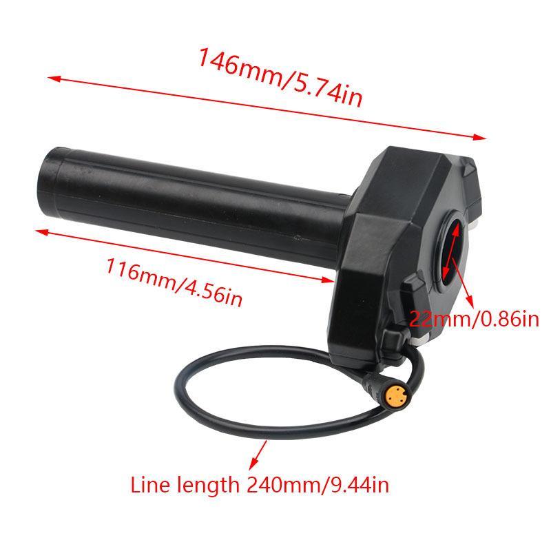 3 Pin E-Bike Throttle Grip Full Rotation Easy Operation Anti-Slip for Happyrun Freego Dirt Bikes
