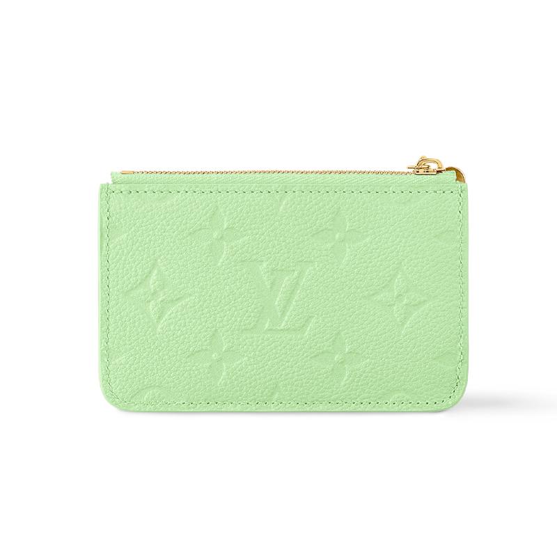 Louis Vuitton X Такаши Мураками Кошелек на молнии Romy с логотипом-буквой Женский кошелек Белый Светло-зеленый M13800