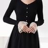 Lace Elegant Decorative Hand Sleeves Female Sweater Dress Coat Top Flare Sleeve Hollow Detachable False Cuff Ruffles Wristband