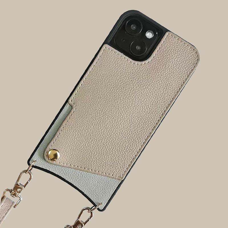 Чехол-чехол Crossbody Lanyard Leather Case для Apple 16 Pro Max — дизайн «рыбий хвост», защита от падений