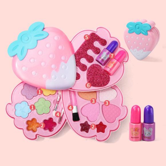 Детский набор для макияжа: Лак для ногтей, помада, тени для век для сцены и ролевых игр