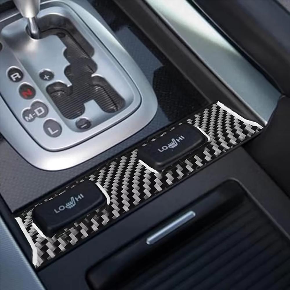For Acura TL 2004-2008 LHD Seat Heater Button Trim Sticker Black Carbon Fiber Cover Interior Accessories Upgrade Decor Style