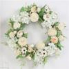 Rose 40cm Artificial Peony Flower Wreath Garland Door Hanging Decor Spring Round