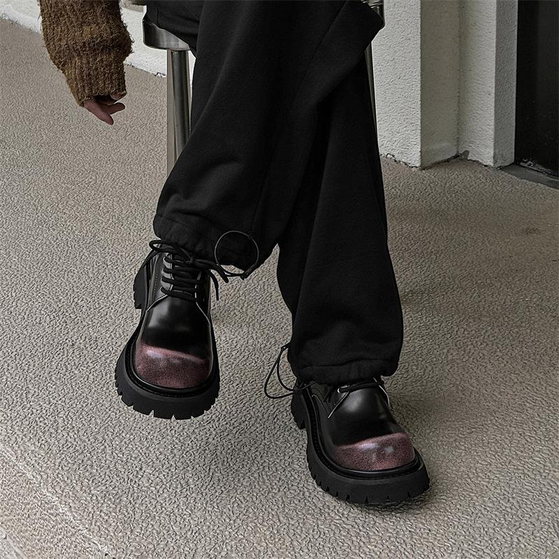 Paris Big Head Mickey Derby Shoes Men's Commuting Height Increase Dress Casual Leather Shoes Men's Shoes 14702-J