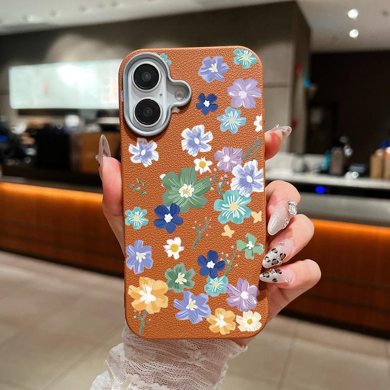 Матовый тонкий чехол для телефона с цветочным узором для iPhone 16 Pro Max 15 Plus 14 Pro 13 12 11 XS XR 8 7, защита линз, противоударный мягкий чехол из ТПУ