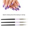 3pcs Delicate Fine Detail Nail Brush Fine Detail Nail Liner Brush  Acrylic Nails