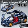 Масштаб 1/24 Huayra, литая под давлением модель автомобиля, игрушечная машина с откатным механизмом, звуком и светом для детей, коллекция подарков для мальчиков и девочек