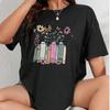 Fashion Women Color Book Print T Shirt Funny Casual O-neck Short Sleeves T-shirt Summer Female Tee Shirt