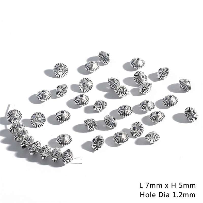 30/50 шт., бусины-разделители из сплава, 6 мм, 7 мм, античный металл, золотой конус, бусины-разделители, тибетские серебряные бусины для изготовления ювелирных изделий