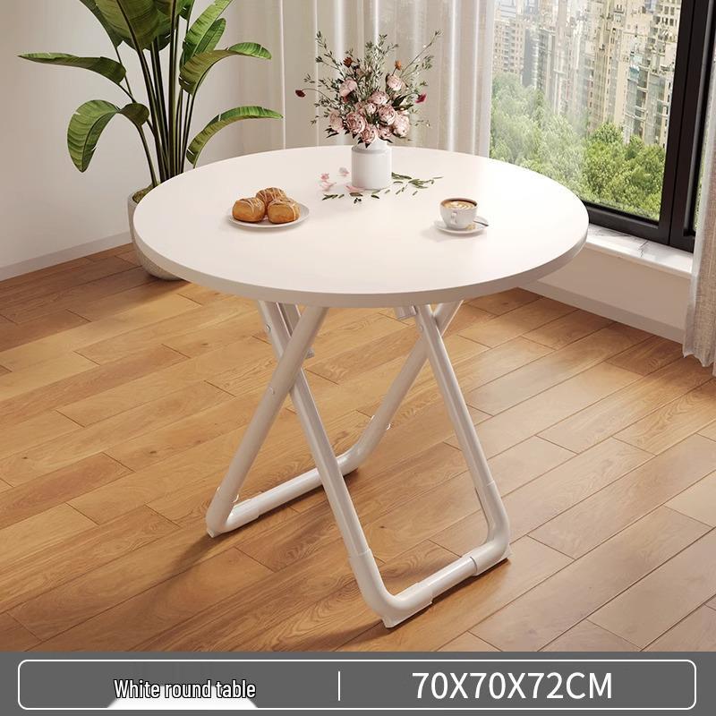 Портативный круглый складной стол для дома, столовой, улицы или арендных комнат - Компактный и универсальный.