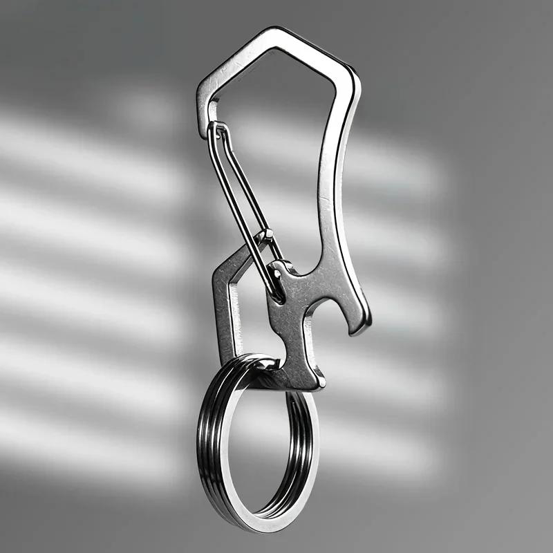 Stainless Steel Outdoor Hanging Buckle Strong and Durable Key Chain Quick Hanging Key Chain Ring Hook Bottle Opener