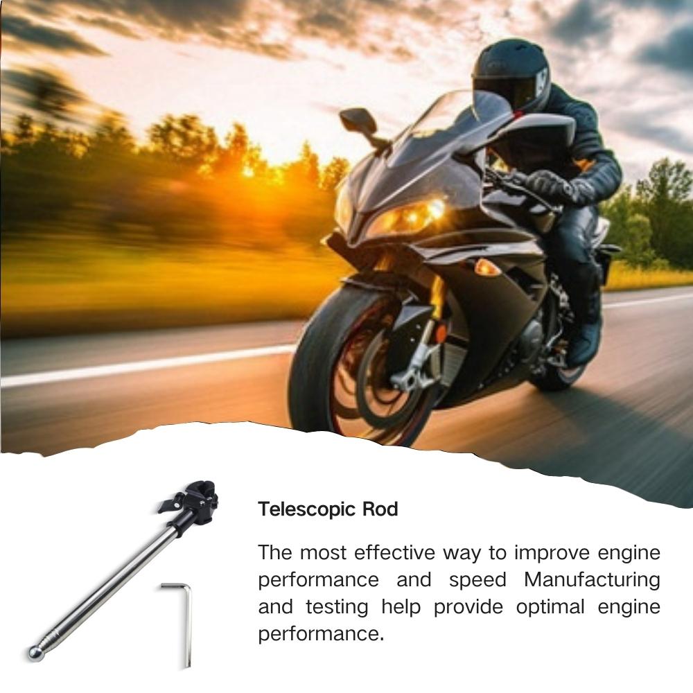 Retractable Stainless Steel Flag Support Pole 120cm With Fast Release Clamp For Motorcycle ATV Outdoor Riding Accessories