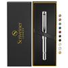 Scriveiner Silver Chrome Ballpoint EDC Luxury Gorgeous and Chrome Comfortable Writing Perfect Gift for Men and German Schmidt Stylish Office Designer