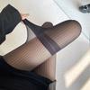 Japanese - Style Striped Stockings Vertical - Striped Fake Over - The - Knee Stockings Vertical - Striped Spliced Pantyhose Black - Silk Pantyhose