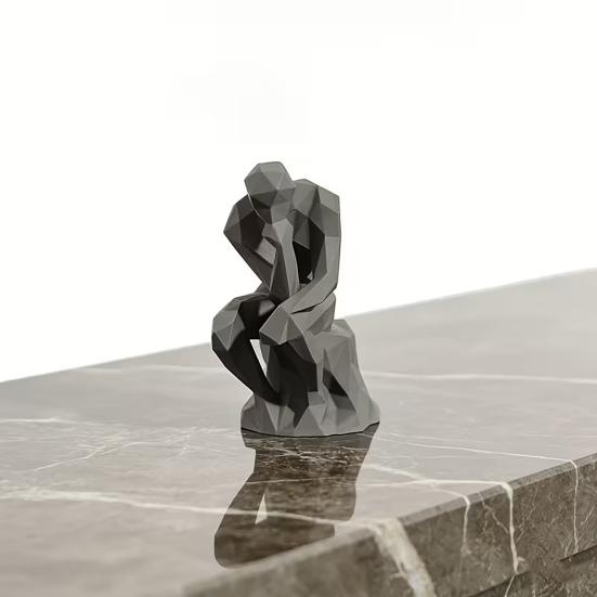 Украшения 'Мыслитель' 3D-печать Скандинавский стиль Статуэтка Компактная Современное искусство Фигурка Острые грани Настольная Книжная полка Скульптура