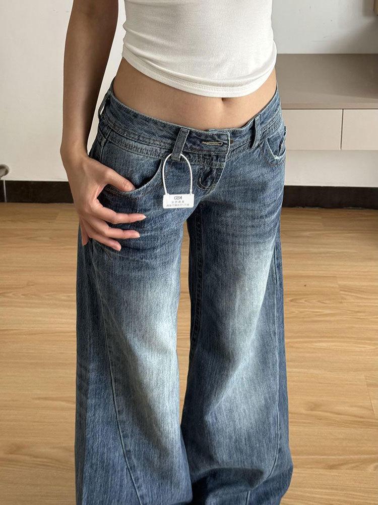 Джинсы Wide Leg Американская Девушка Прямые Узкие Брюки - Новые Осенние Стройнящие