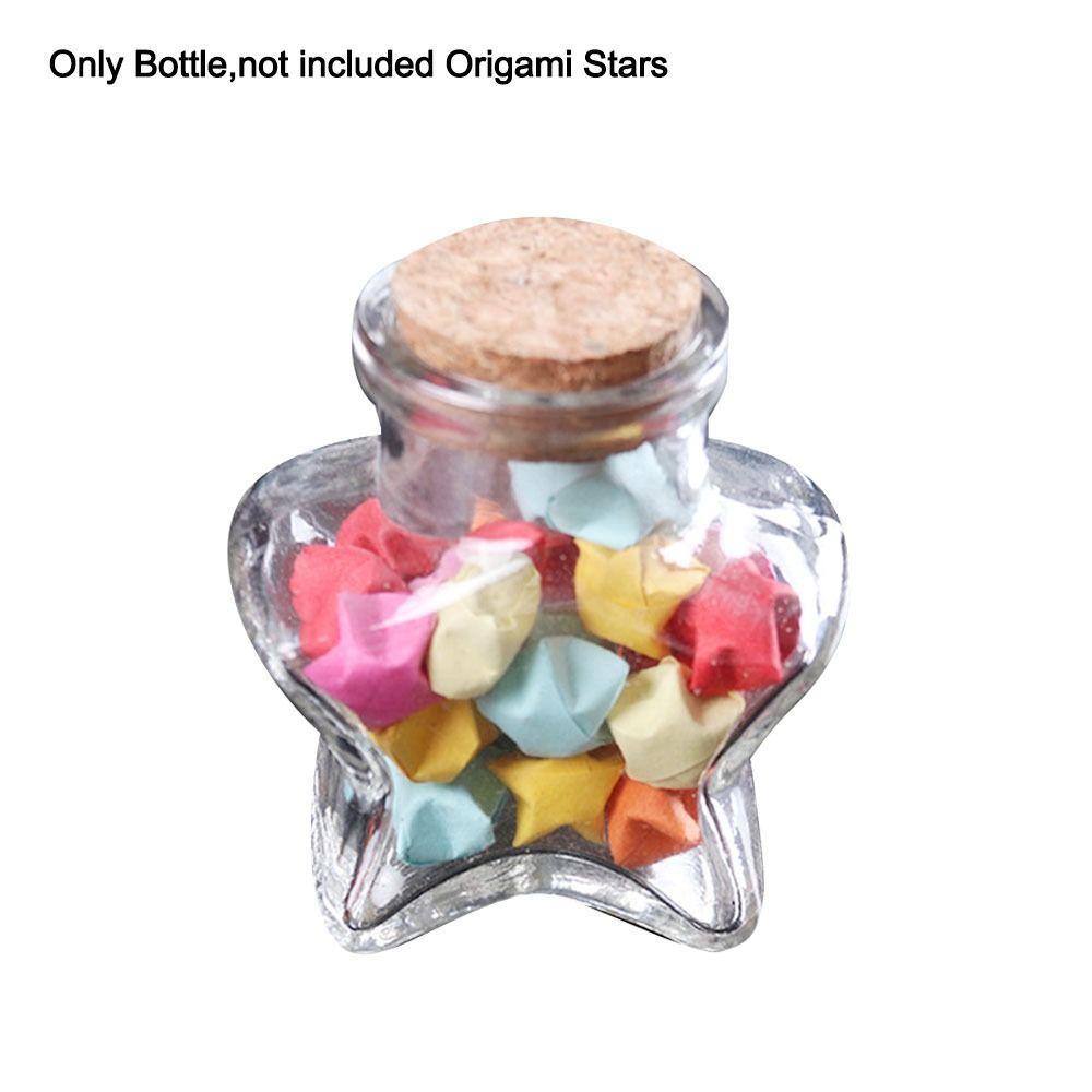 Craft Wishing Bottle Stars Shape Pentagram Storage Bottle DIY Origami Stars Glass Bottle  Home