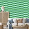 Green and white vichy check wallpaper for living room and bedroom 50x1000