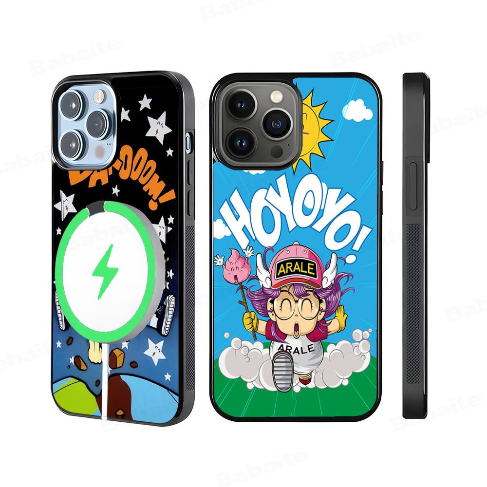 Cartoon Dr Slump Arale Black For Magnetic Phone Case For IPhone 16 15 17 Pro Max 11 12 13 14 Plus Cover