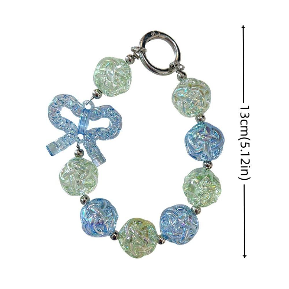 Подвеска-брелок для сумки из бисера, цепочка для телефона, подвеска из неправильных прозрачных бусин, милый брелок-конфета, украшение для ключей