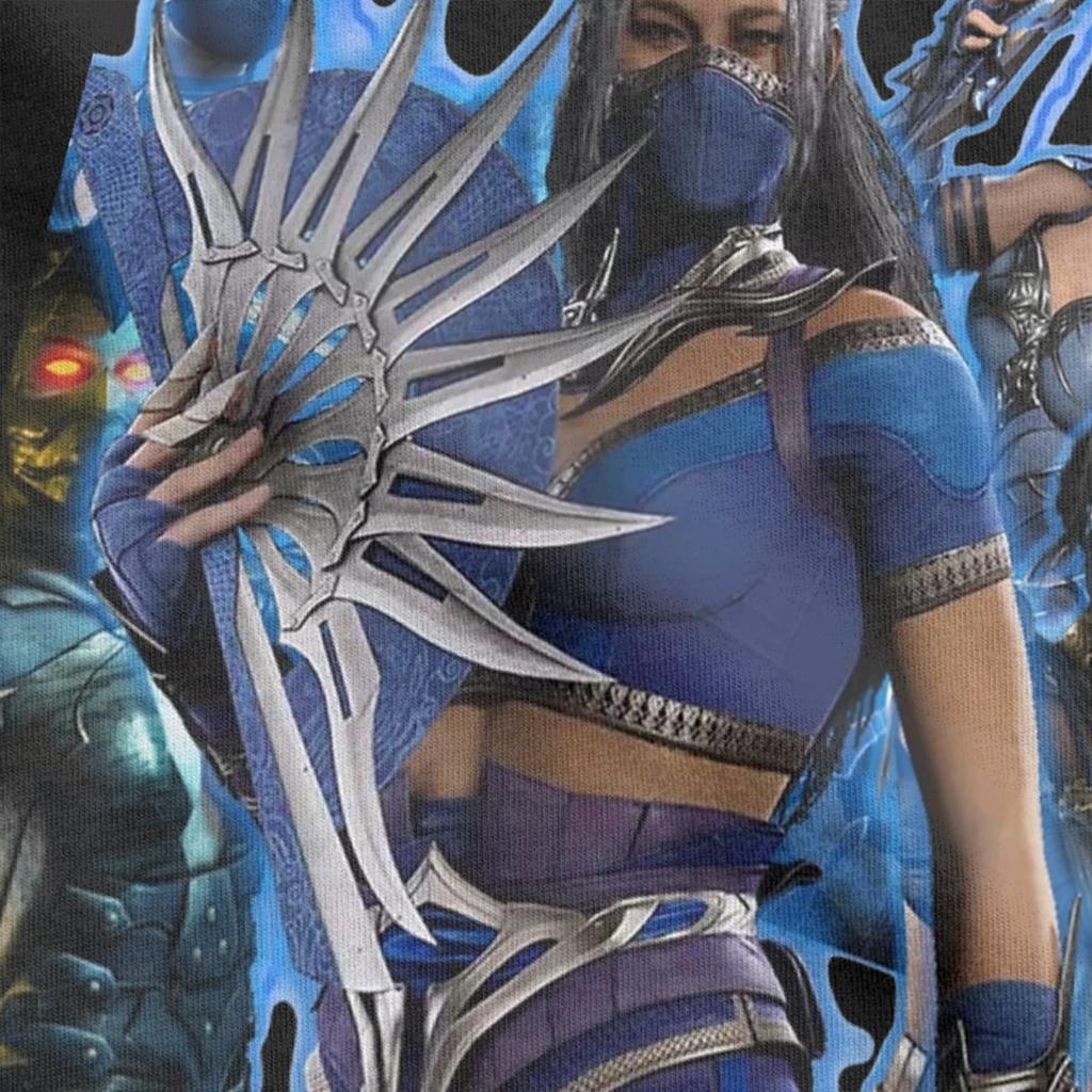 Мужская футболка Mortal Kombat 1 Kitana Винтажная футболка из чистого хлопка Футболка с коротким рукавом Футболки с круглым вырезом Одежда с графическим принтом