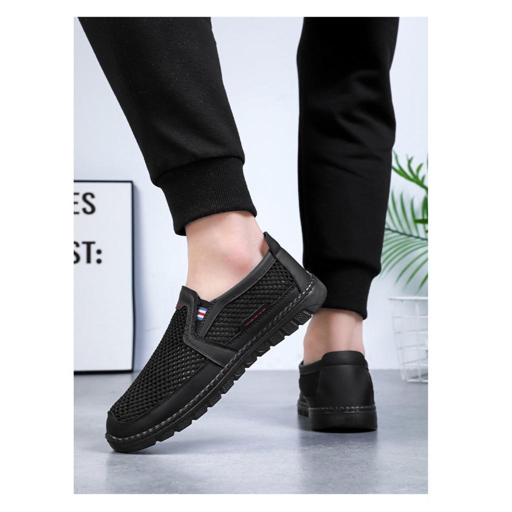 Men's Summer Mesh Shoes, Polyurethane Lightweight Oversized Cloth Shoes