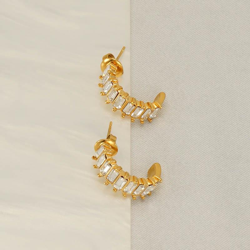 Новые серьги из нержавеющей стали U-образной формы, женские нишевые серьги-пусеты из титановой стали, легкая роскошь