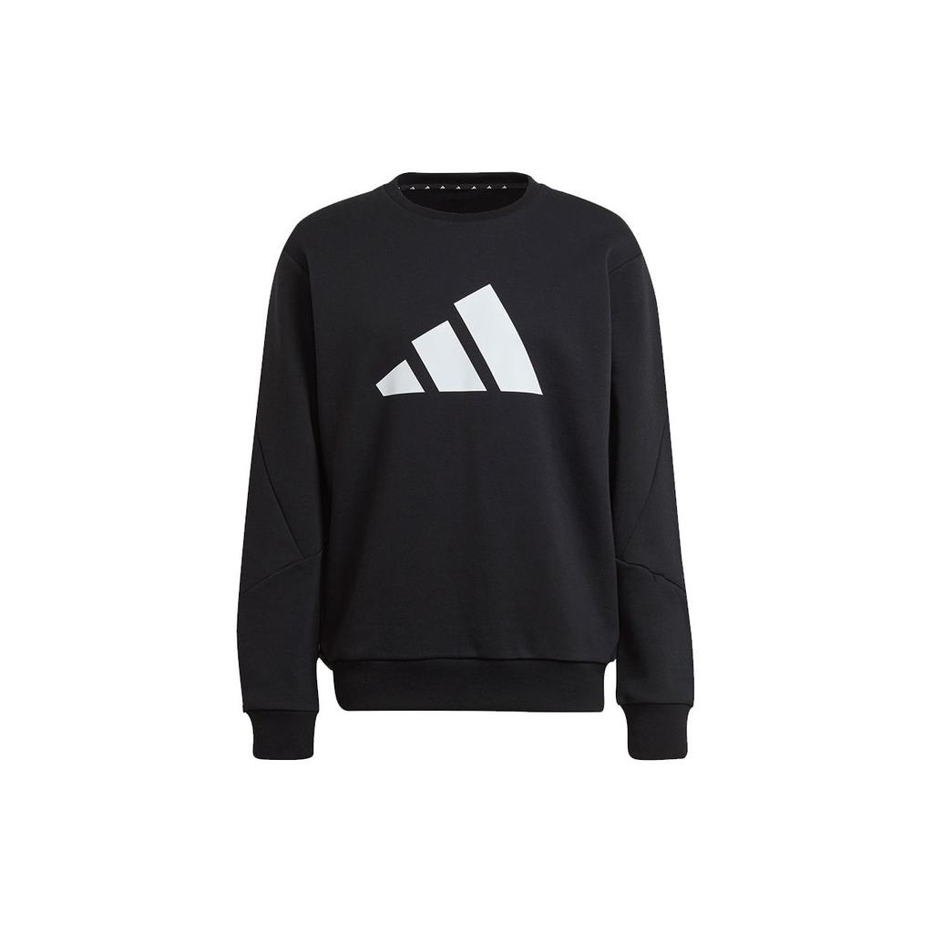 Adidas Мужская толстовка Essentials Winter Crew с большим логотипом, черная H46507