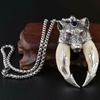 Natural Tooth Wolf Fangs Necklace Vintage Tibetan Amulet Fashion Necklace Jewellery
