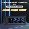 3 In1 Car Automobile Digital Clock Thermometer Voltmeter Inside and Outside Car Temperature Battery Voltage Monitor Meter DC 12V
