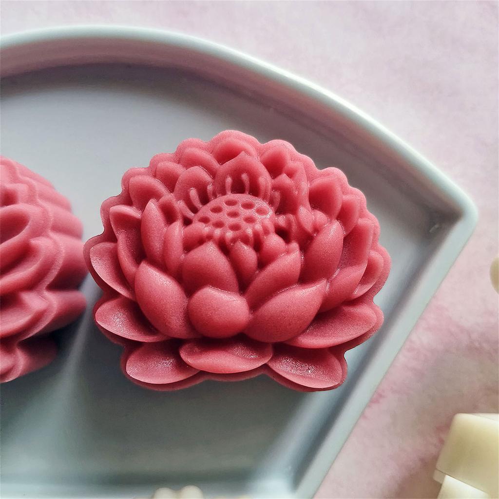 Форма для лунных пряников с ручным нажатием, форма из АБС-пластика, уникальная форма для выпечки цветов лотоса, китайская выпечка, форма для выпечки десертов