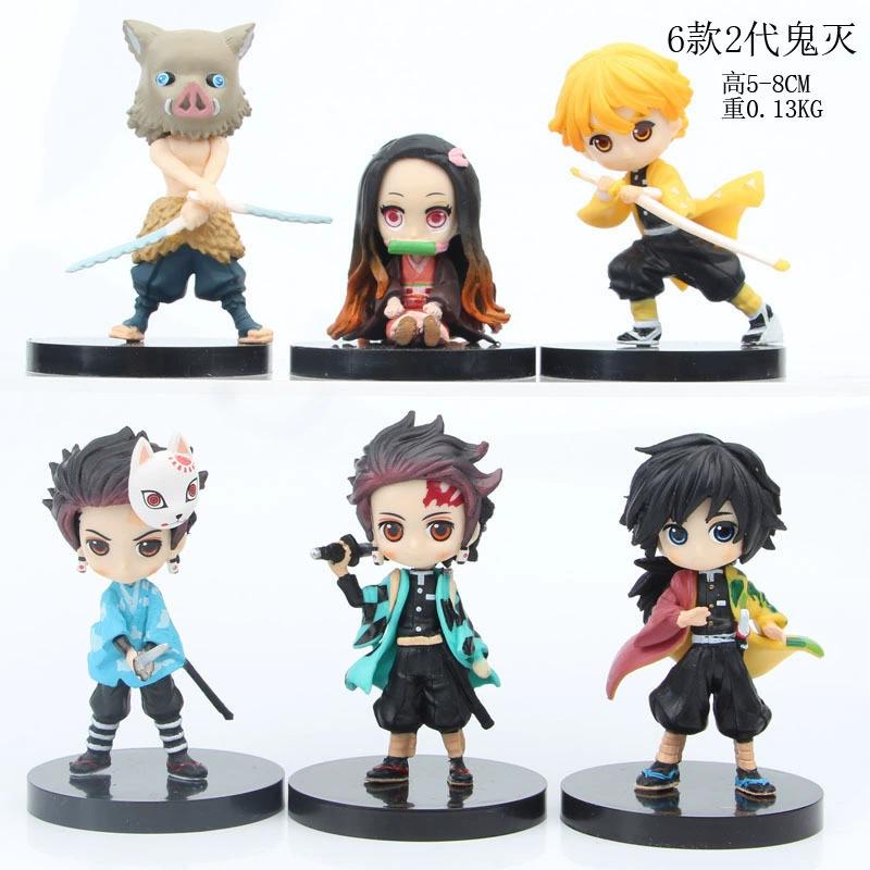 Demon Slayer Chibi-style Sitting Tanjiro And Zenitsu Agatsuma Toy Figurine/car Toy