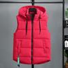 Пуховой хлопковый жилет, мужской осенне-зимний жилет больших размеров, теплый жилет, мужская куртка без рукавов с капюшоном, комбинезоны, зимняя одежда для мужчин