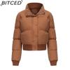 BITCED Autumn/Winter Women's Short-Length Cotton Coat Long-Sleeved High-Neck Thermal Jacket Loose-Fit Casual Cotton Jacket Puffer Coat