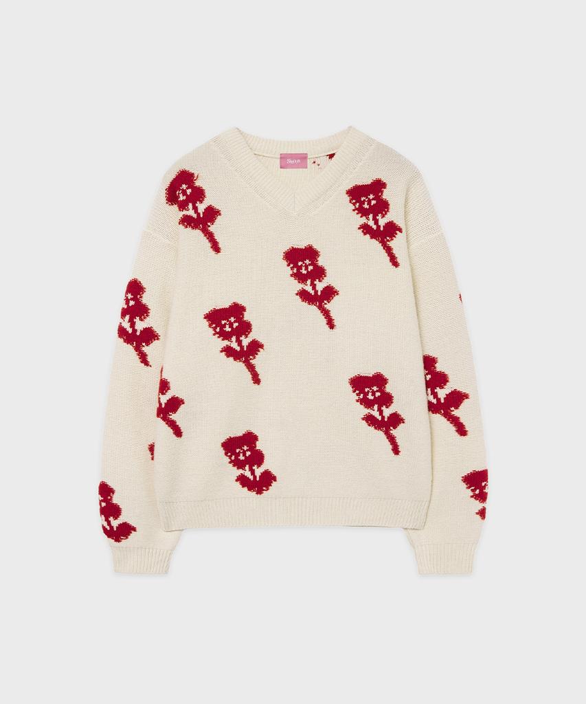 SINOON Sn Flower Loose Fit Knit (Ivory)