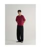 8SECONDS Layered Color Block Henley Neck Short Sleeve Knit Red