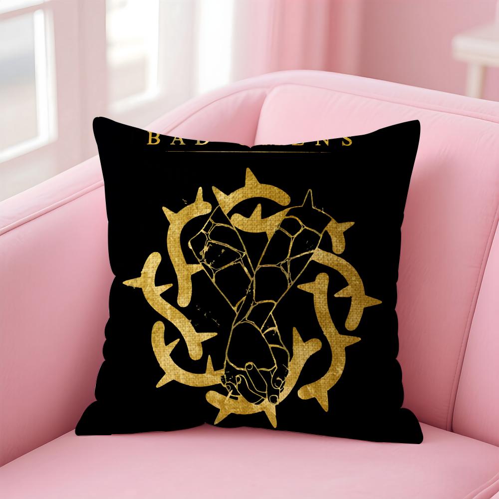 Band BBad Omens Cushion Cover Natural Linen Pillow Case DoubleSided Print Decorative Sofa Pillowcase Home Decor Gift