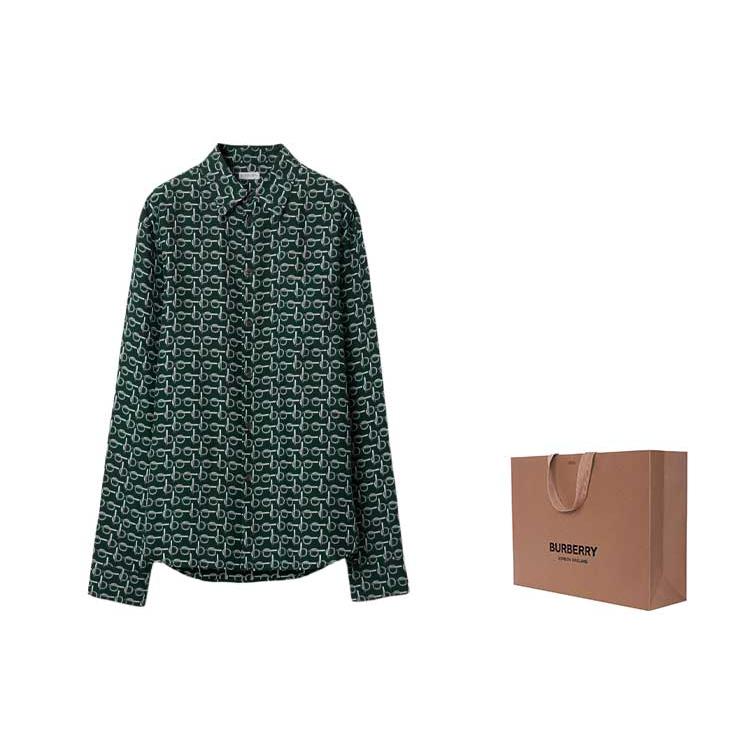 Burberry Шелковая рубашка с принтом B 80878531