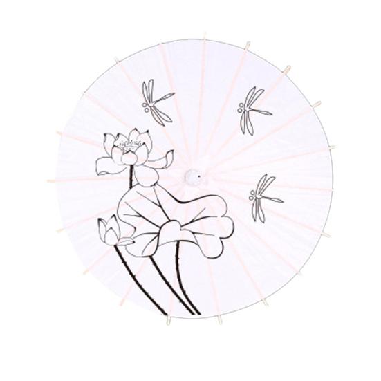 Сделай сам Раскраска Бумажный Зонт с Бамбуковой Ручкой Ручной Работы Китайский Зонт из Промасленной Бумаги Зонт из Белой Бумаги Японский Зонтик Украшение