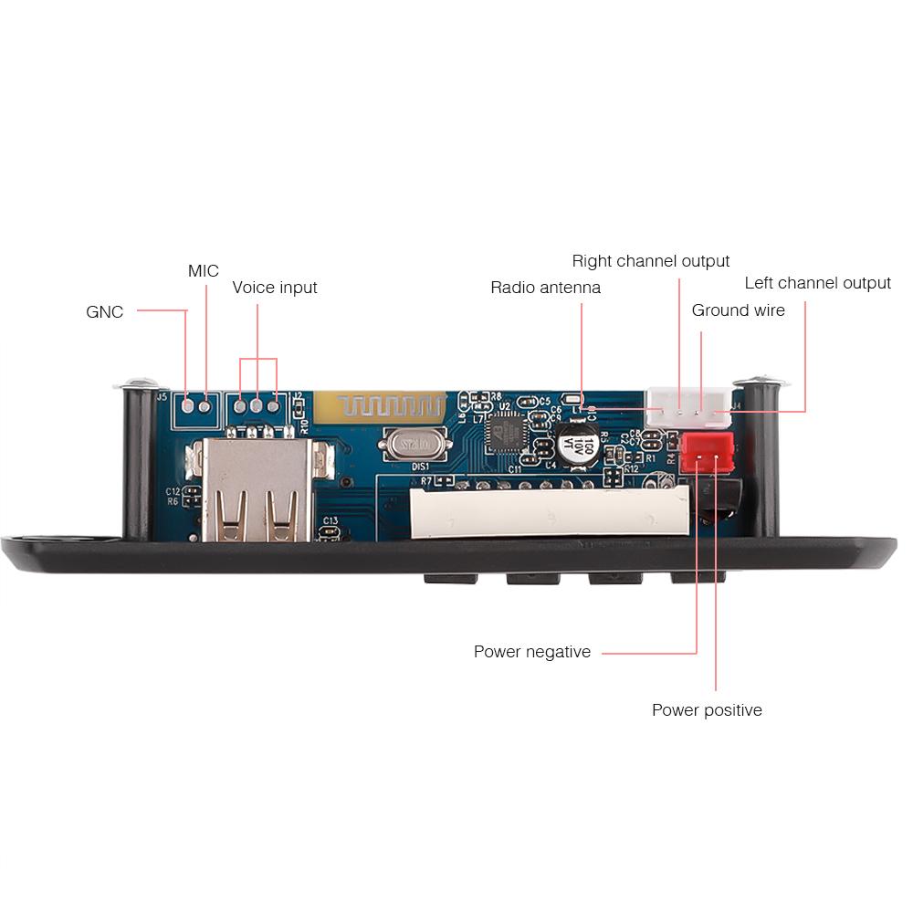 Цветной экран 12 В MP3 WMA аудио модуль декодер плата USB TF радио Bluetooth5.0 беспроводной музыкальный автомобильный MP3-плеер с пультом дистанционного управления