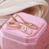 Модные длинные овальные серьги Kinel из розового золота с цирконом для женщин