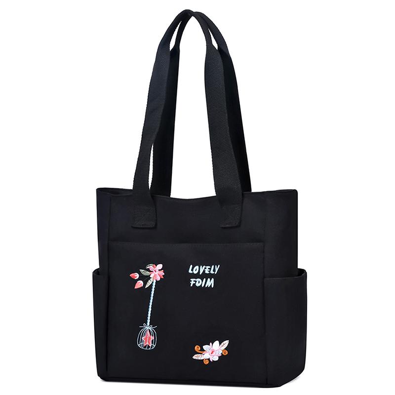 2025 Новая Мода Вышитая Сумка Большая Вместимость Легкая Многокарманная Сумка Через Плечо Досуг Джокер Дорожная Сумка