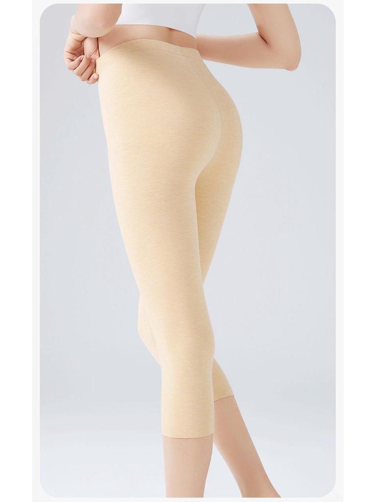 Women's Seamless Thermal Velvet Wool Leggings, Mid-Length Warm Pants for Winter