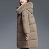 Middle Age Woman Winter Long Coats Hooded Faux Fur Collar Casual Thick Warm Parkas Women's Jackets
