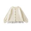Women's Autumn Wool Knit Lace Cardigan - Slimming Sweater Short Jacket
