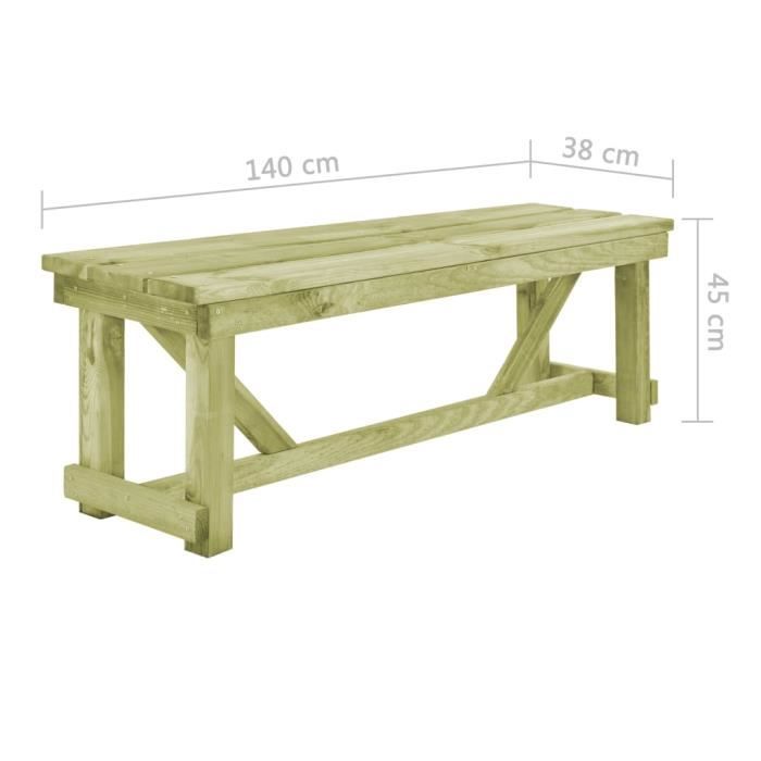 VidaXL Banc de jardin 140 cm Bois de pin imprégné FSC