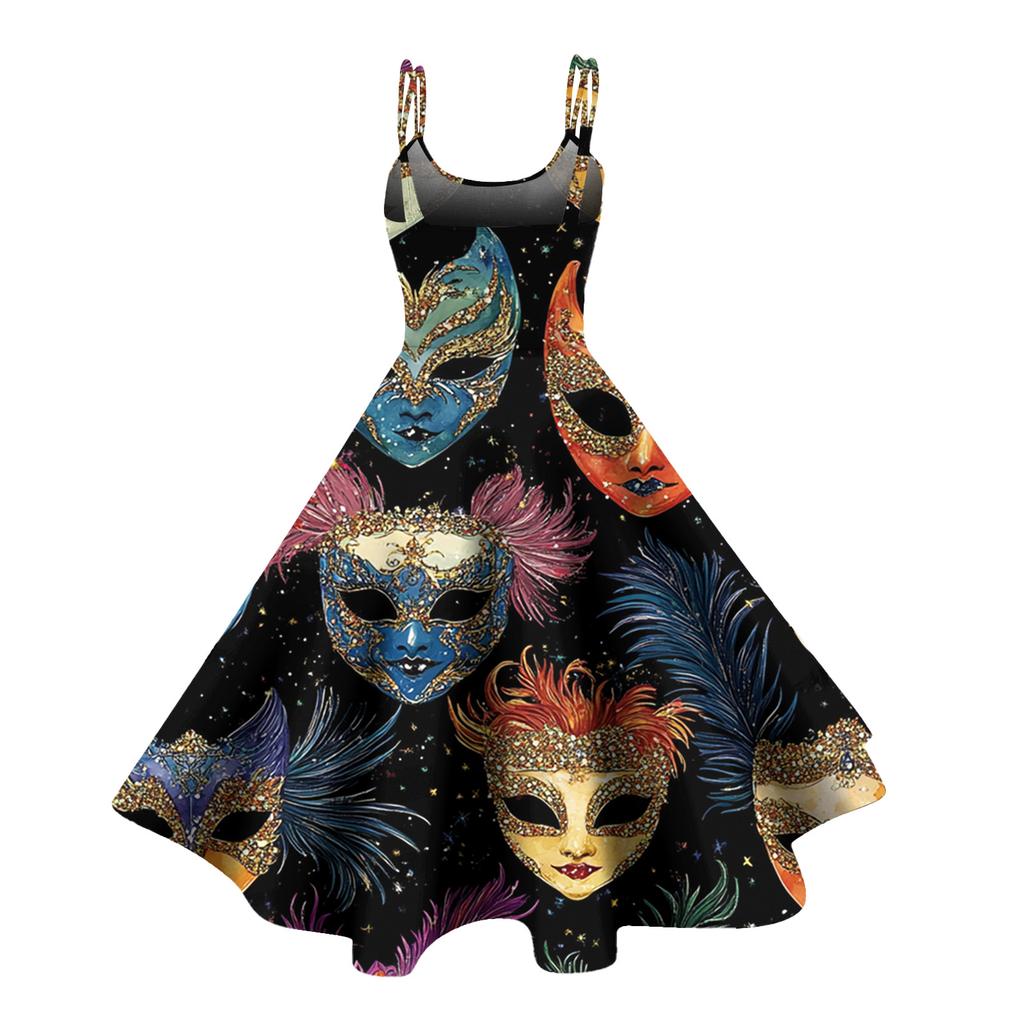 Женское сексуальное платье с принтом на Хэллоуин, с открытыми плечами, в стиле панк, винтаж