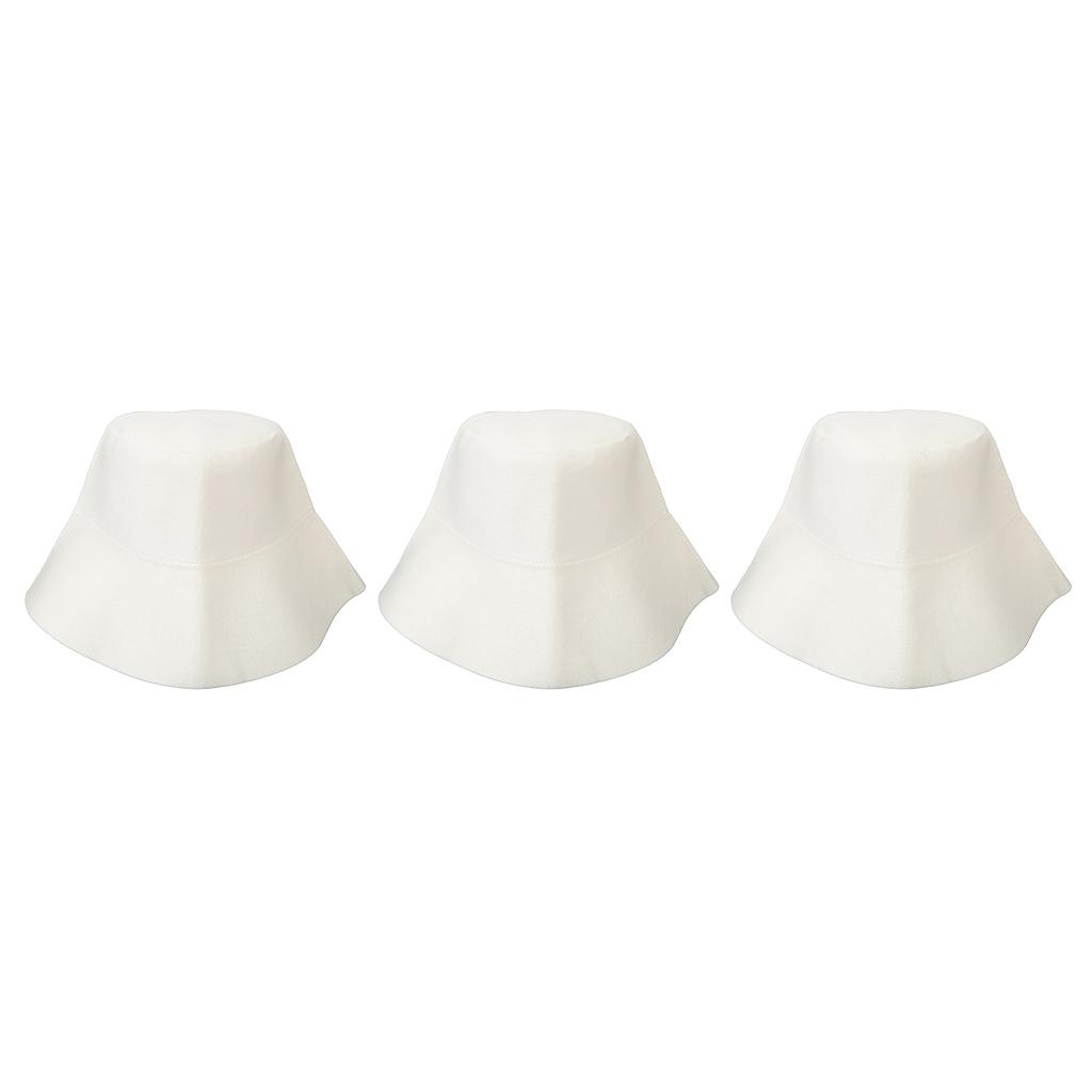 3PCS Sauna Felt Hat Thickening Water Absorption Safe Comfortable Sauna Cap for Bath Accessories White
