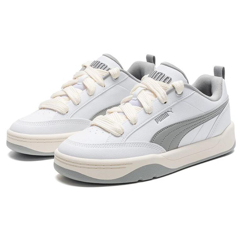 Puma Парк Лайфстайл Повседневные Низкие Кроссовки Унисекс Кроссовки Белые Серые 395084-01