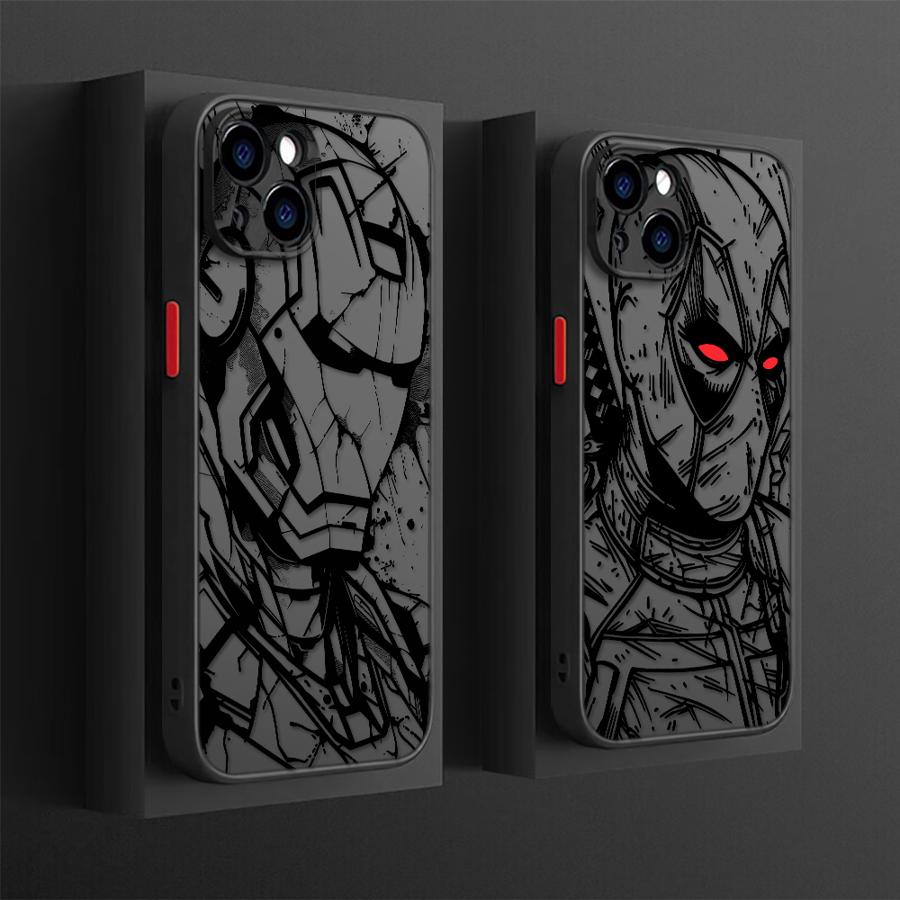 Чехол Marvel Deadpool Ironman для iPhone 17 Pro Max 14 XS XR 11 15 12 7 8 SE 16 Plus Air 13 Mini 17e Задняя крышка телефона
